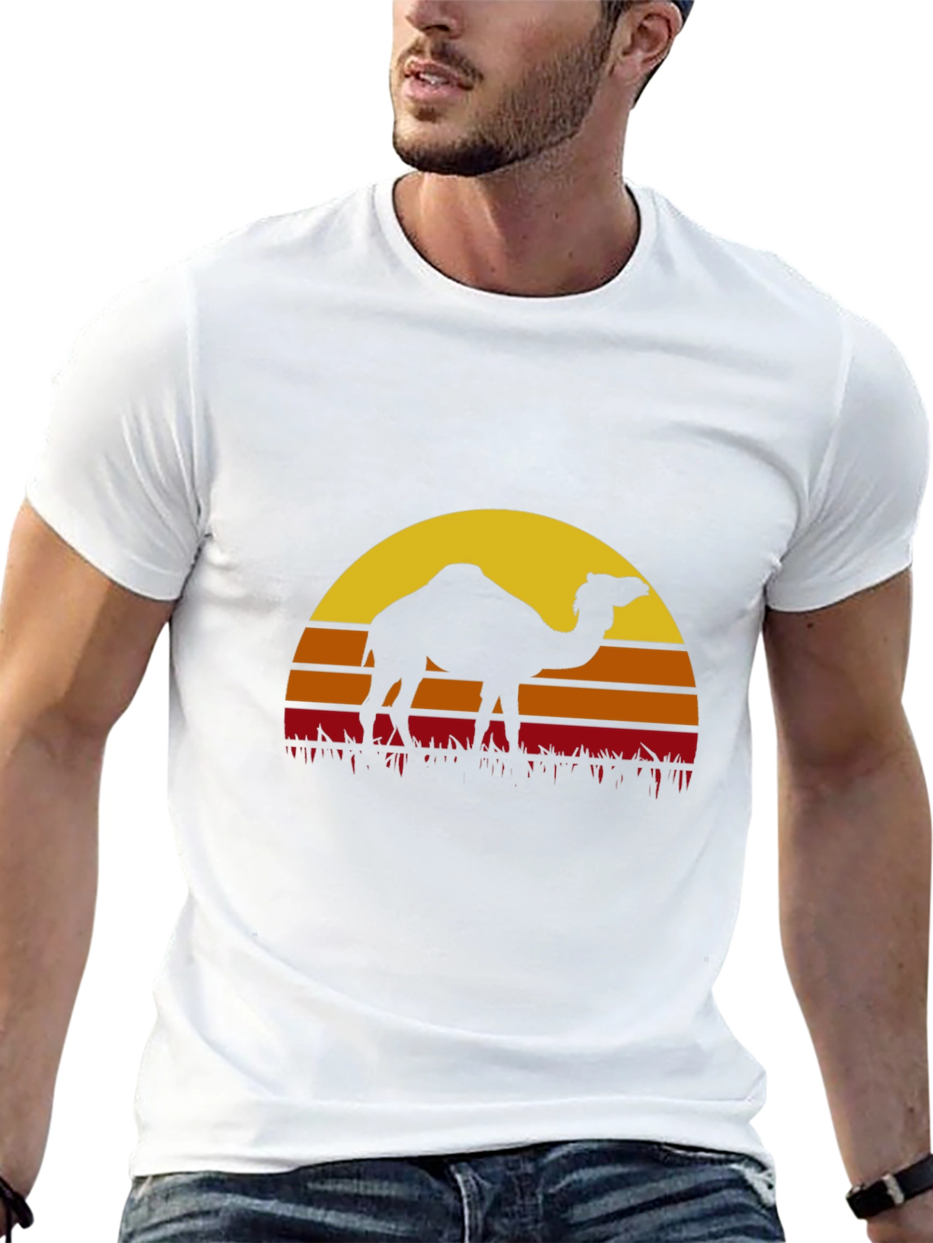 Camel Sunset Graphic Tee - Desert Vibes