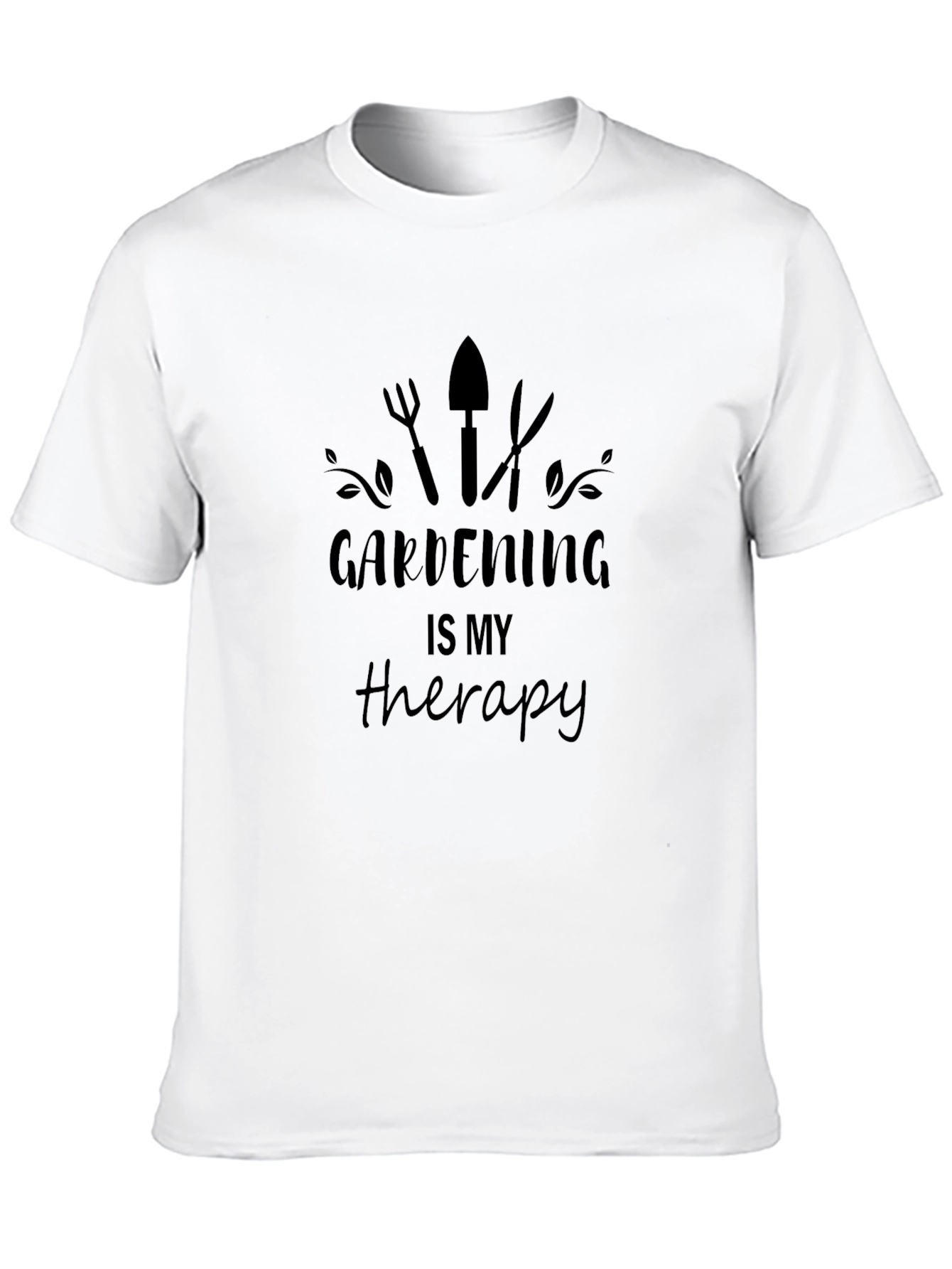 Gardening Is My Therapy T-Shirt - Black