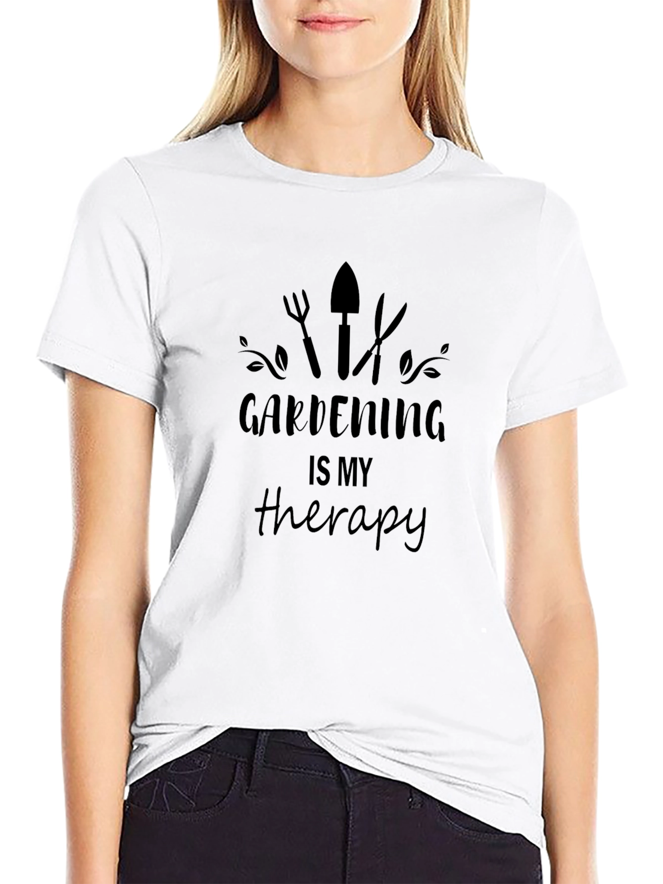 Gardening Is My Therapy T-Shirt - Black