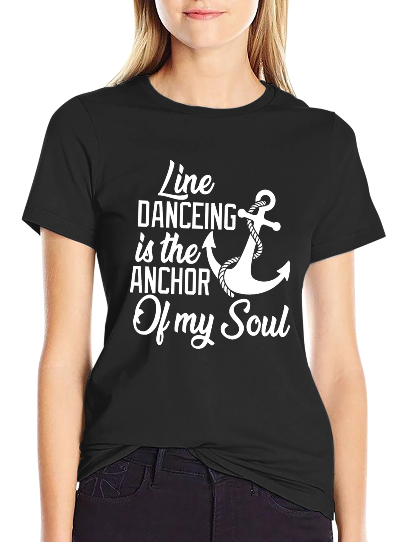 Line Dancing Anchor T-Shirt - Soulful Design