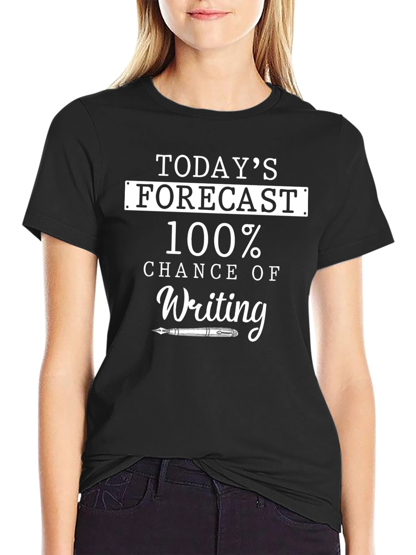 Writers Forecast T-Shirt - 100% Chance of Writing