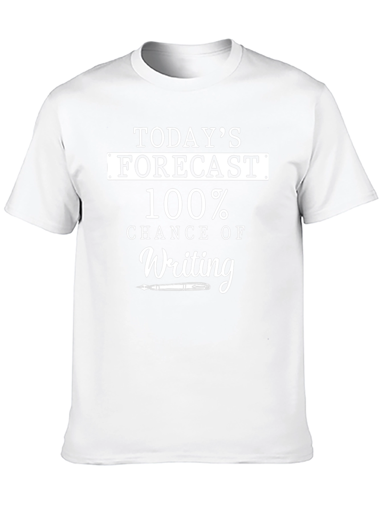 Writers Forecast T-Shirt - 100% Chance of Writing