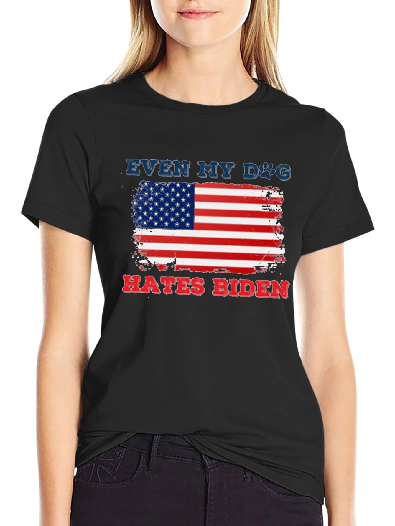 Even My Dog Hates Biden American Flag T-Shirt