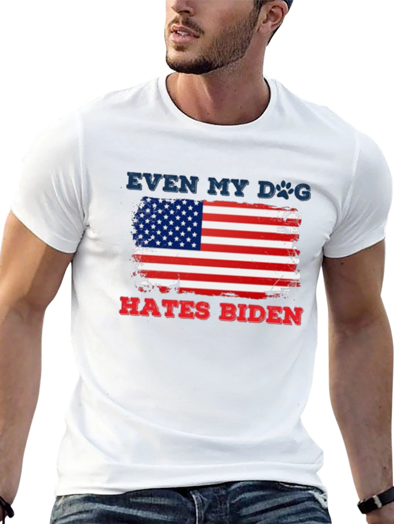 Even My Dog Hates Biden American Flag T-Shirt