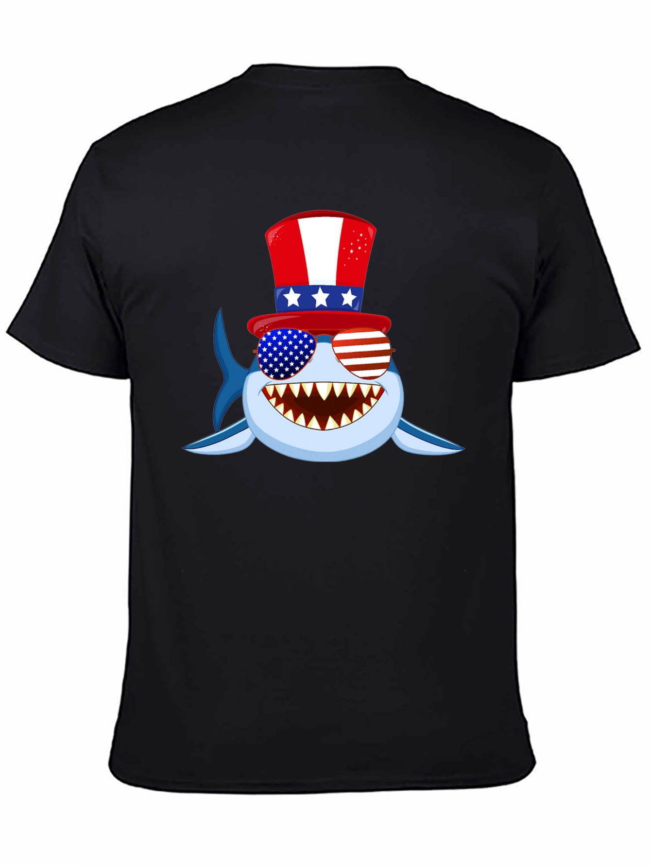 Patriotic Shark Graphic Tee - USA Pride