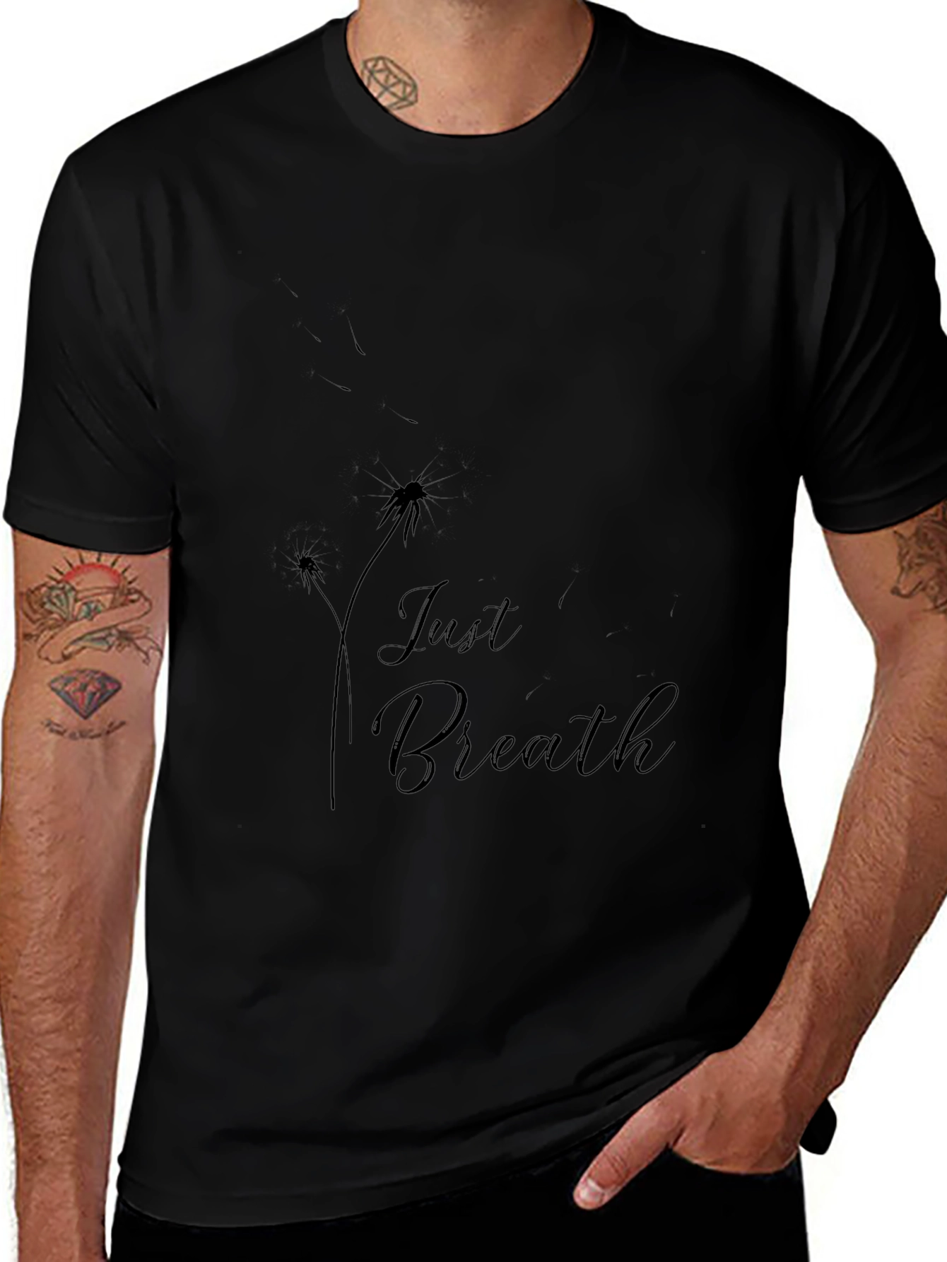 Just Breathe Graphic Black T-Shirt