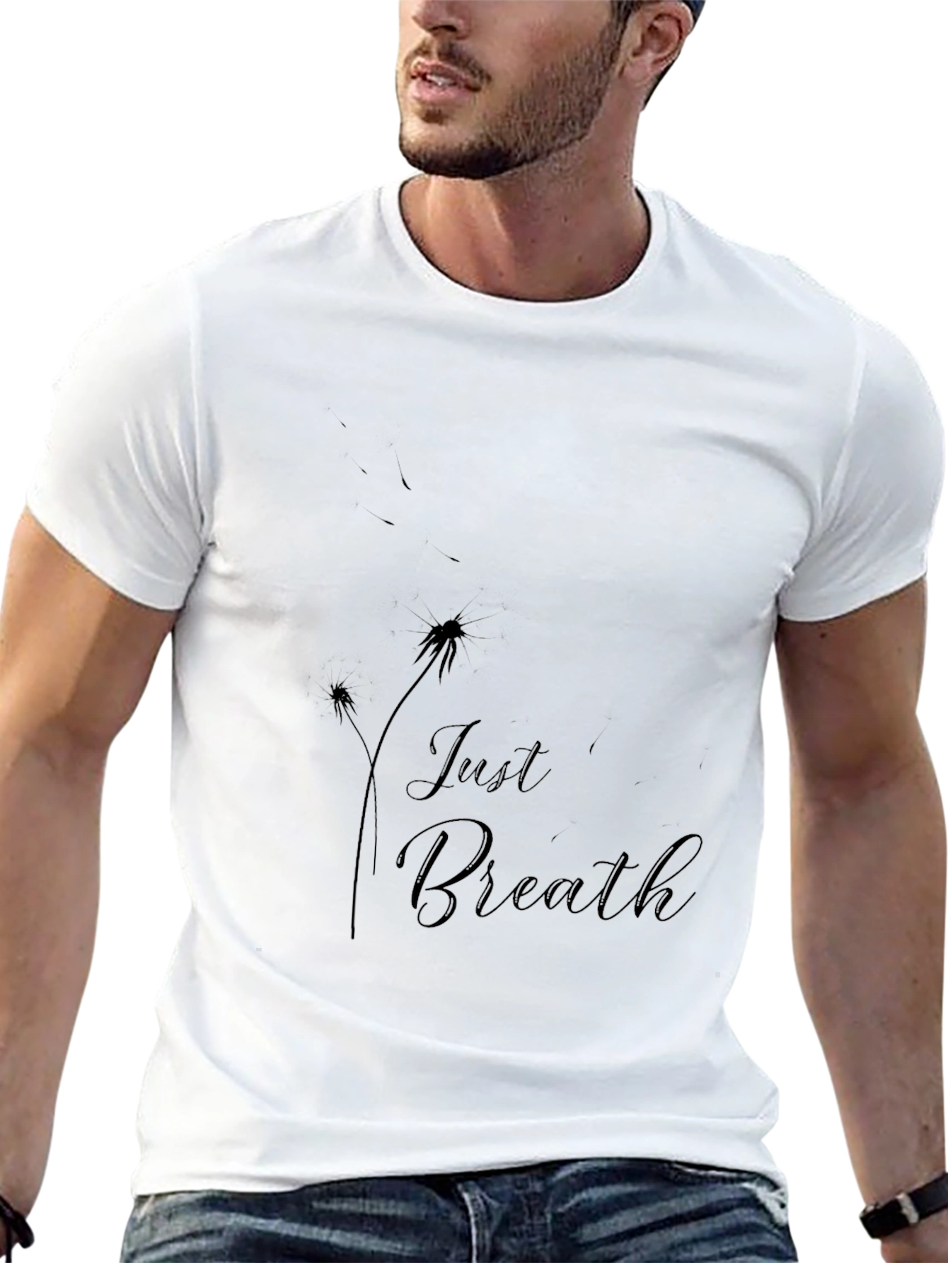 Just Breathe Graphic Black T-Shirt