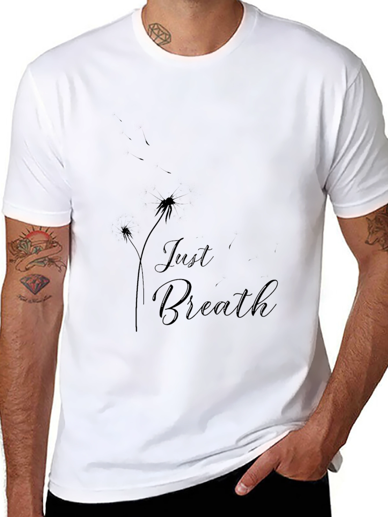 Just Breathe Graphic Black T-Shirt