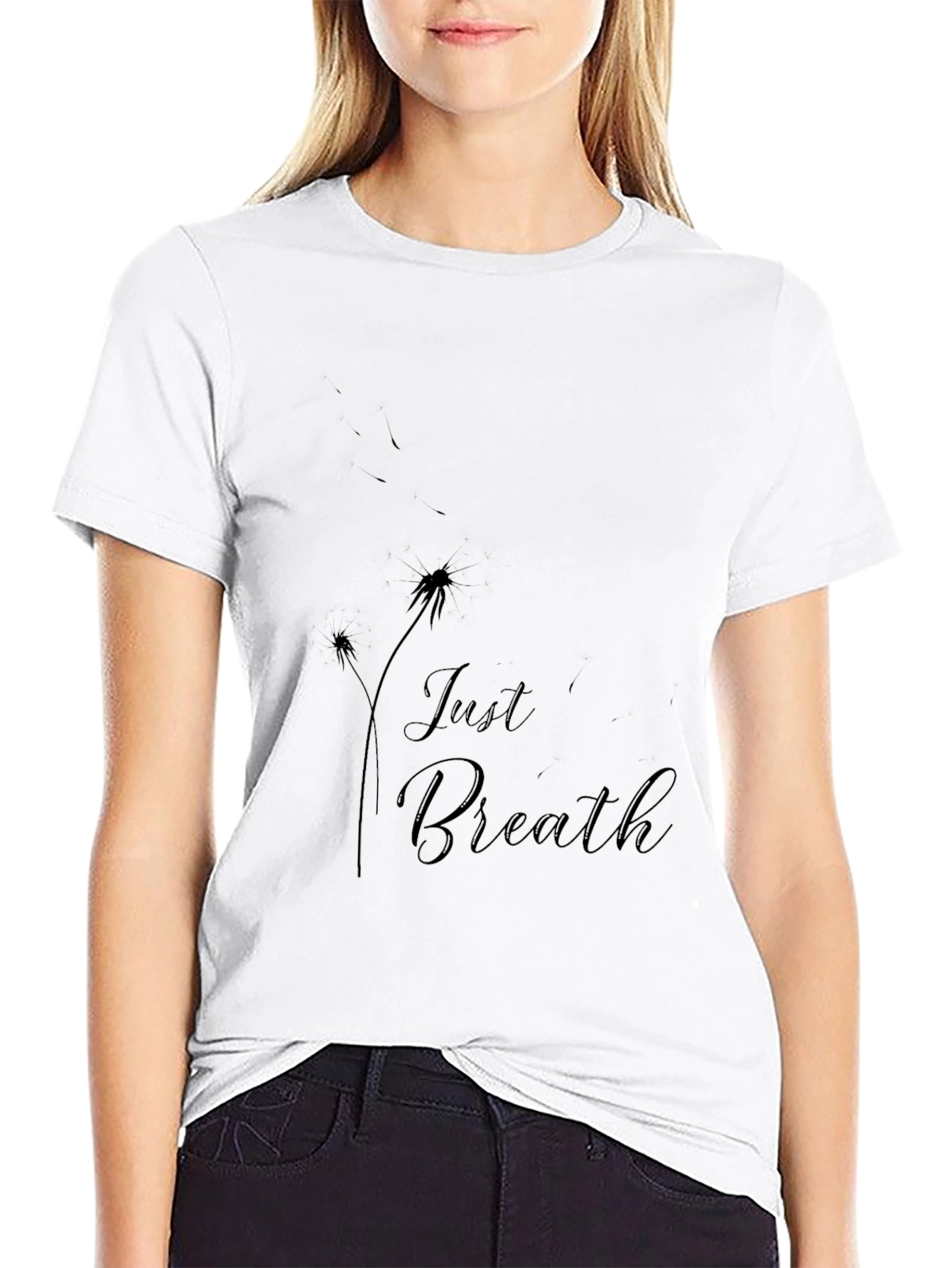 Just Breathe Graphic Black T-Shirt