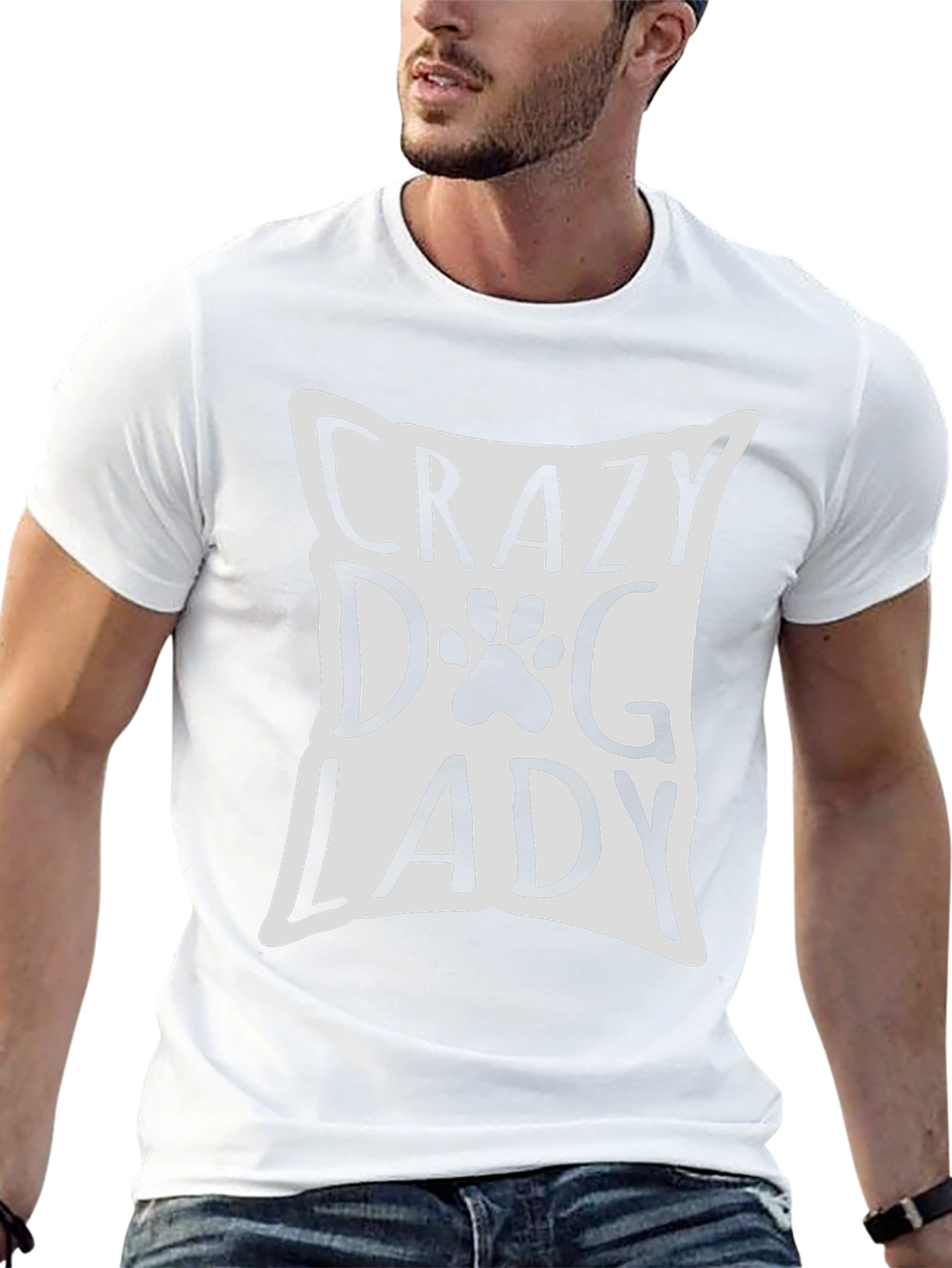 Crazy Dog Lady Graphic Tee - Black Cotton T-Shirt