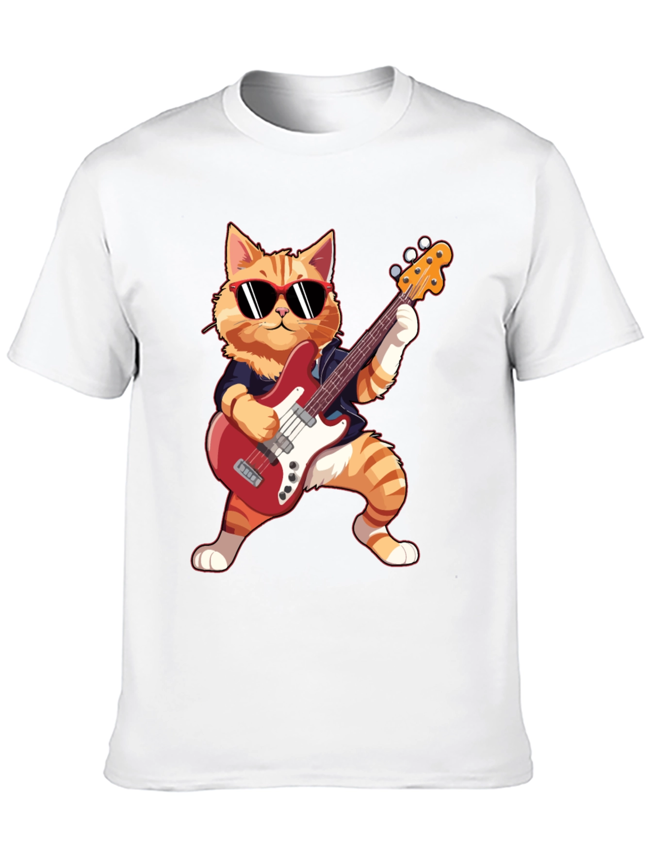 Cat Guitarist T-Shirt - Rockin Feline Fun