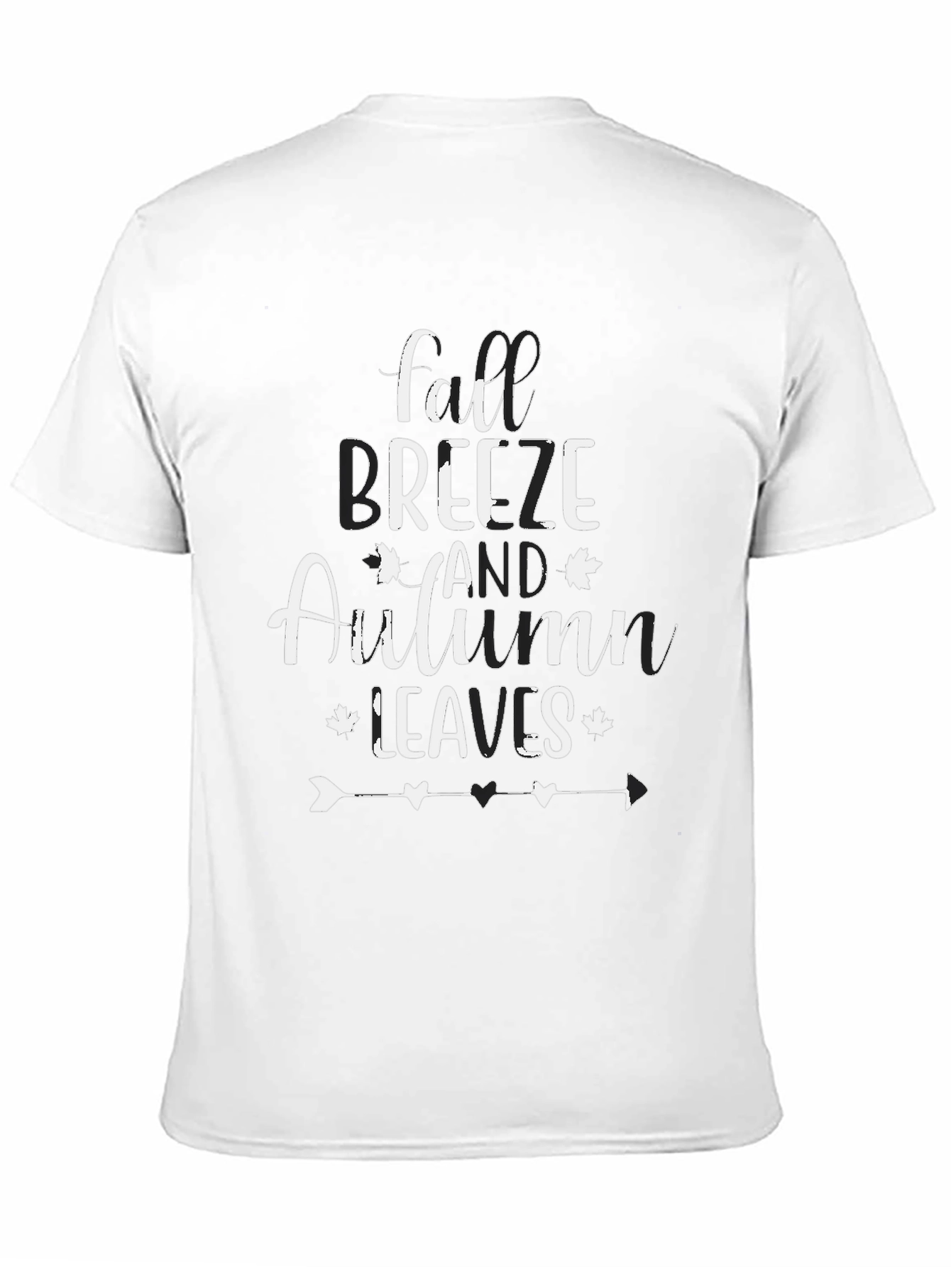 Fall Breeze Autumn Leaves Black T-Shirt