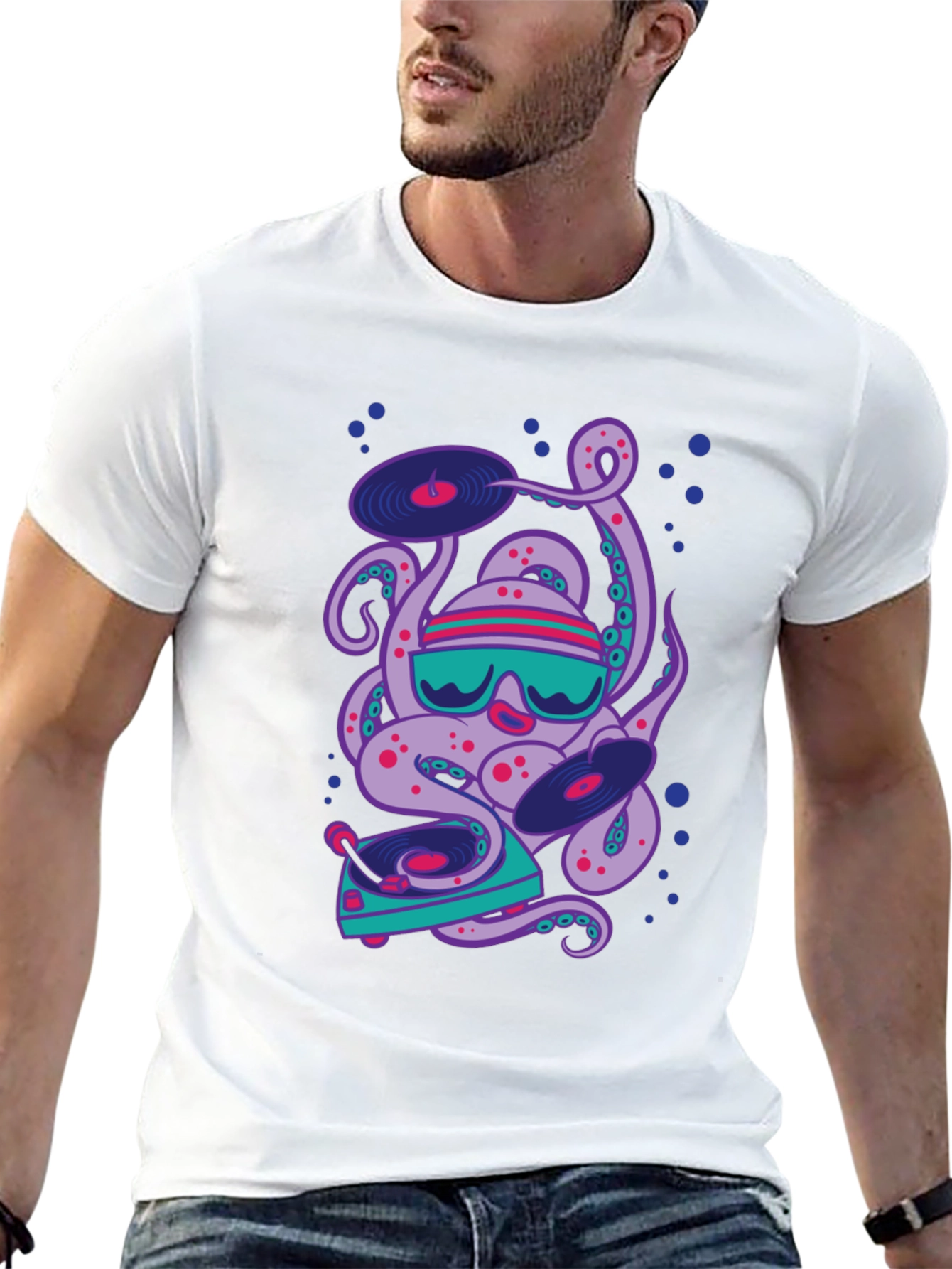 DJ Octopus Graphic Tee - Cool & Unique Design