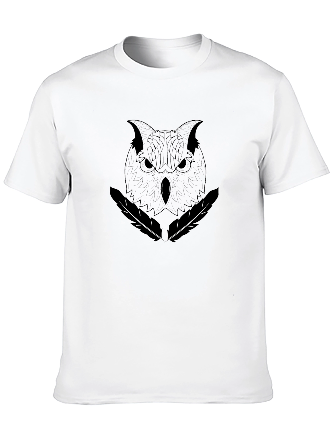 Mens Black Owl Graphic T-Shirt