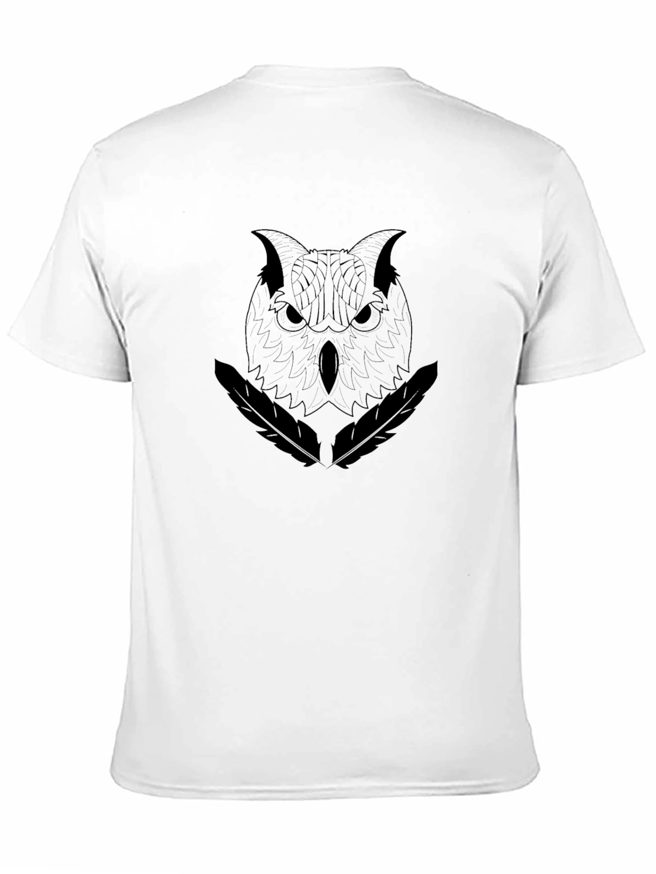 Mens Black Owl Graphic T-Shirt