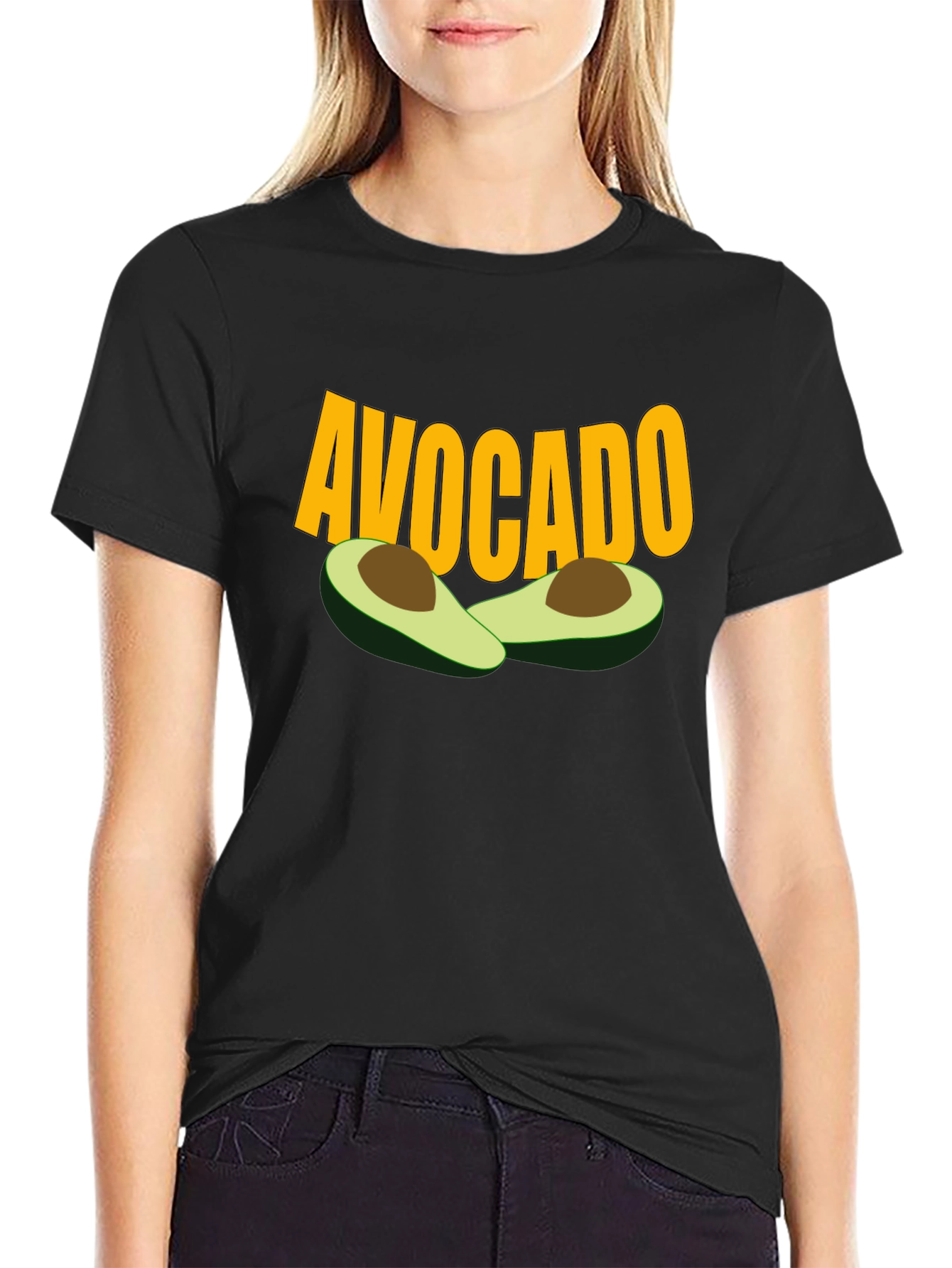 Avocado Graphic Tee - Black Cotton T-Shirt