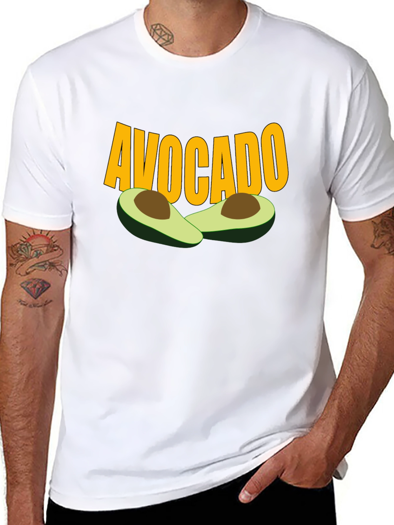 Avocado Graphic Tee - Black Cotton T-Shirt