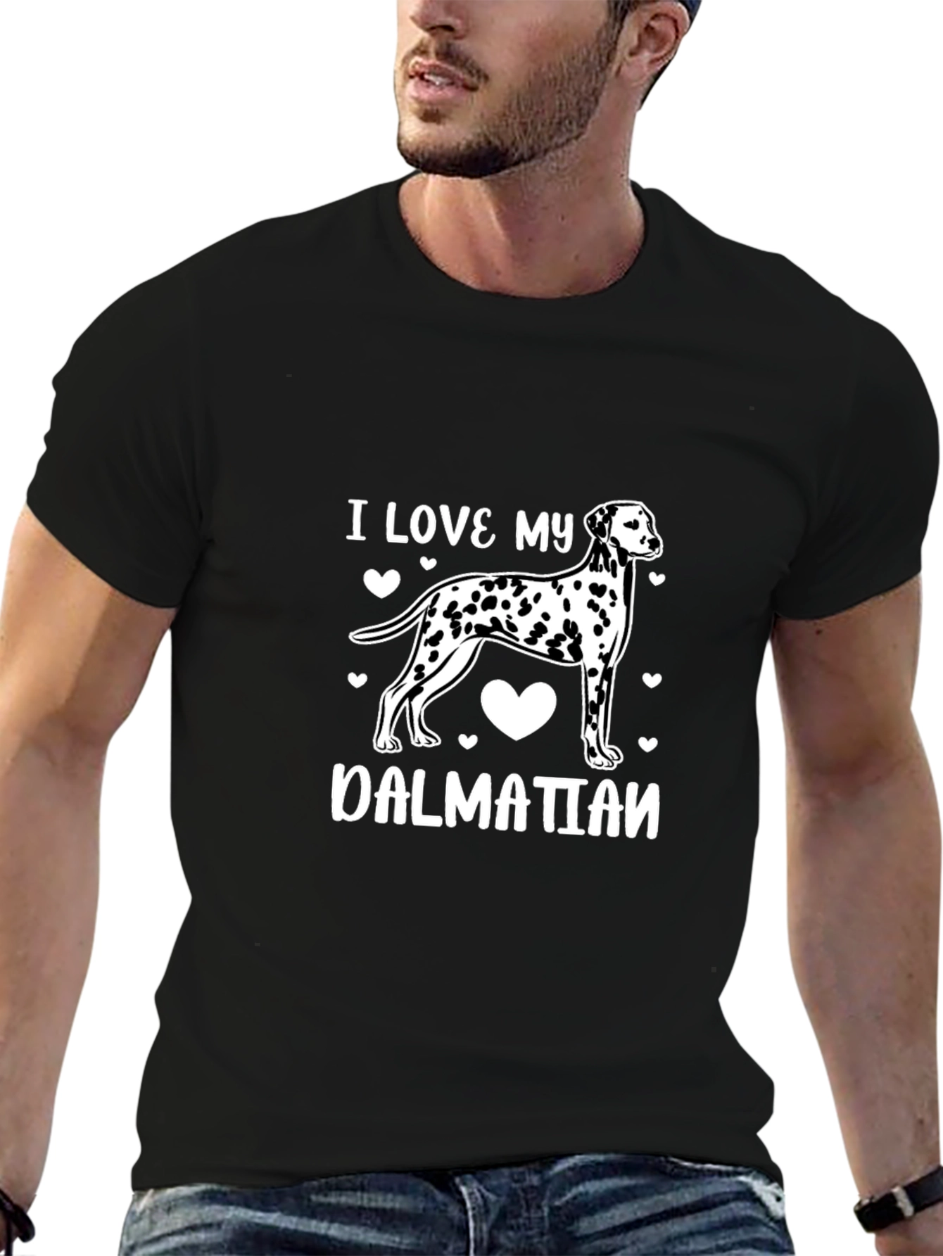 I Love My Dalmatian Black T-Shirt