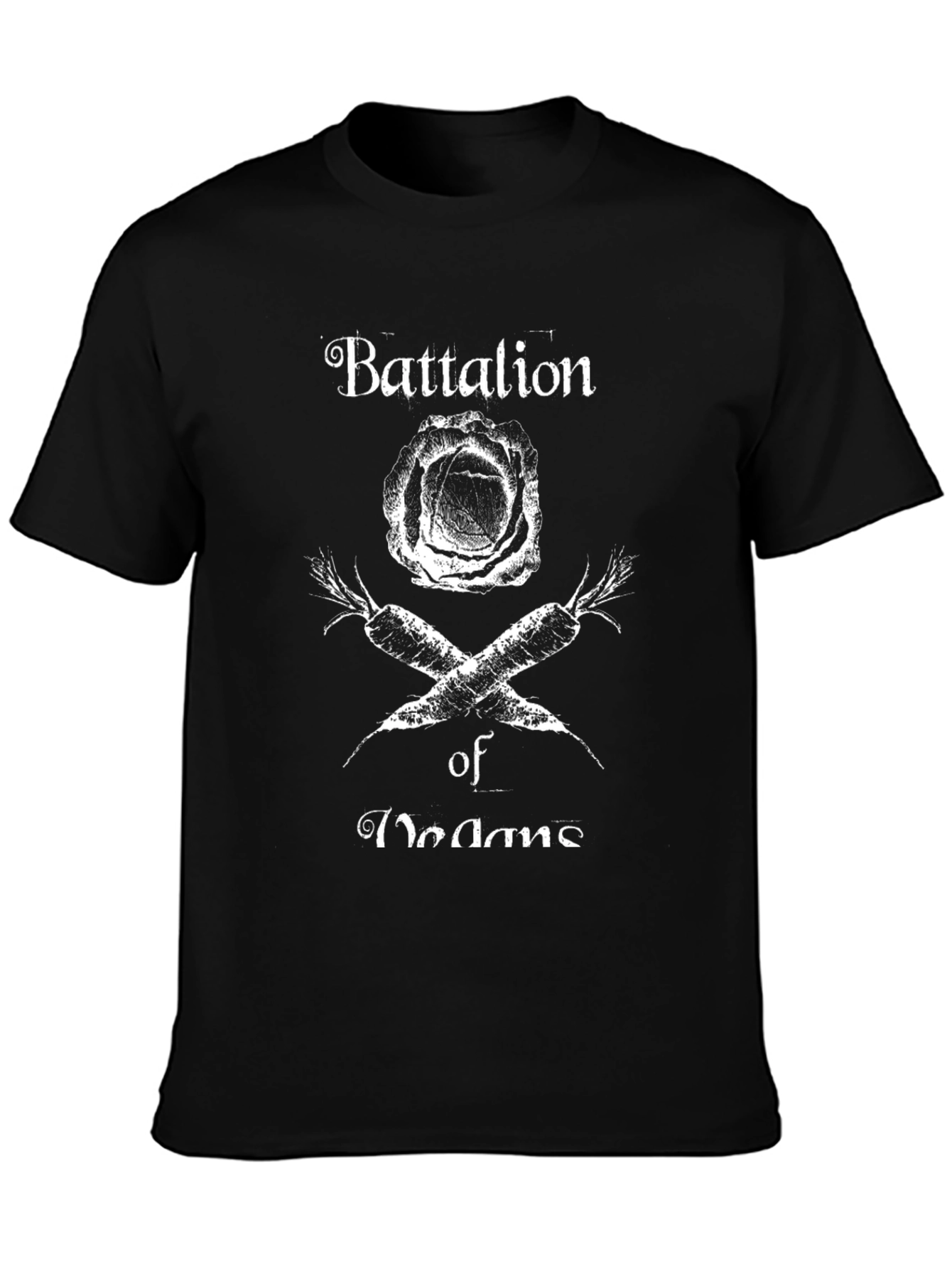 Vegan Battalion T-Shirt - Cabbage & Carrots Design