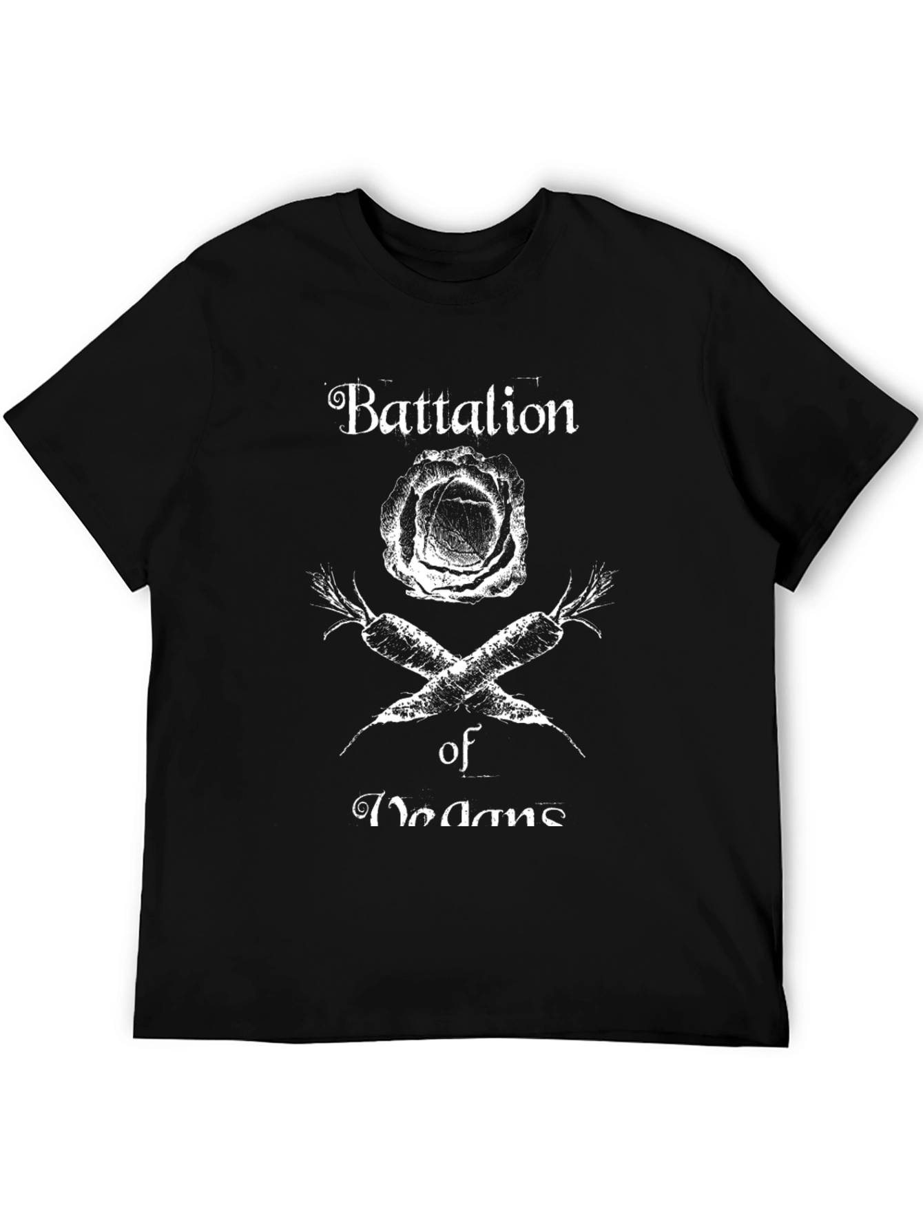 Vegan Battalion T-Shirt - Cabbage & Carrots Design