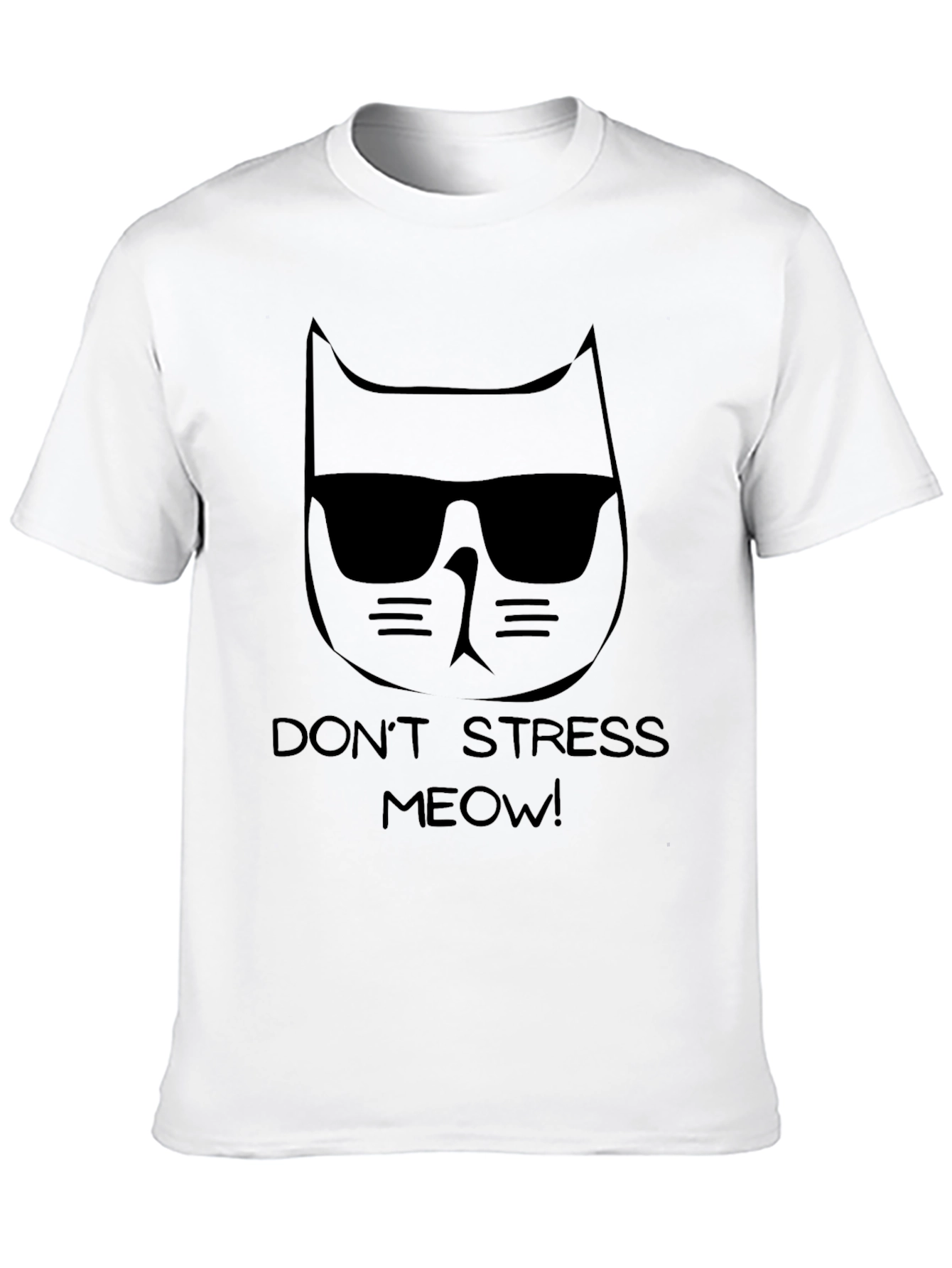 Cool Cat Dont Stress Meow T-Shirt