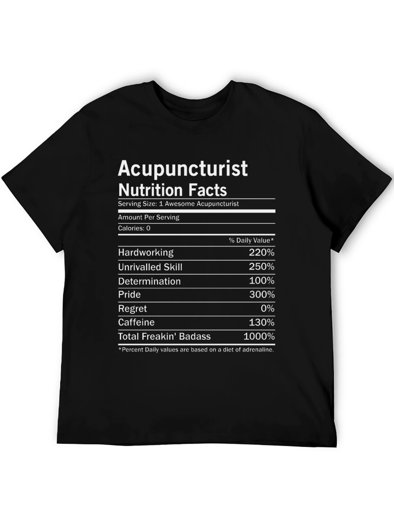 Acupuncturist Nutrition Facts Funny T-Shirt
