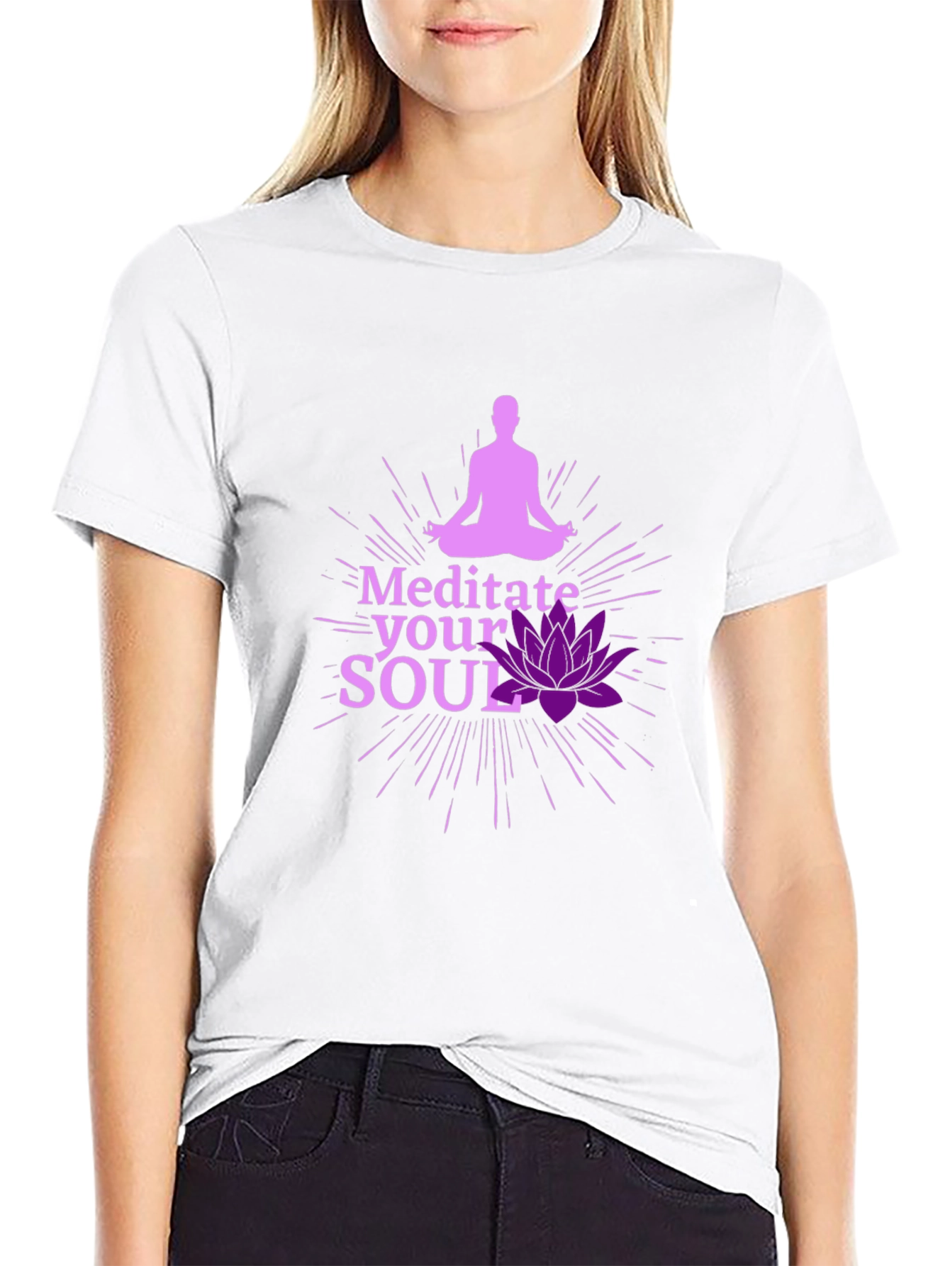 Meditate Your Soul Graphic Black T-Shirt