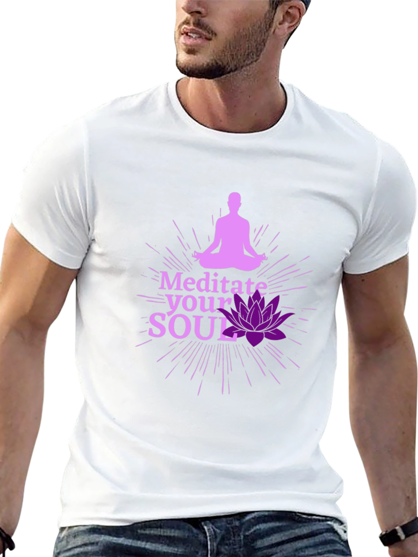 Meditate Your Soul Graphic Black T-Shirt