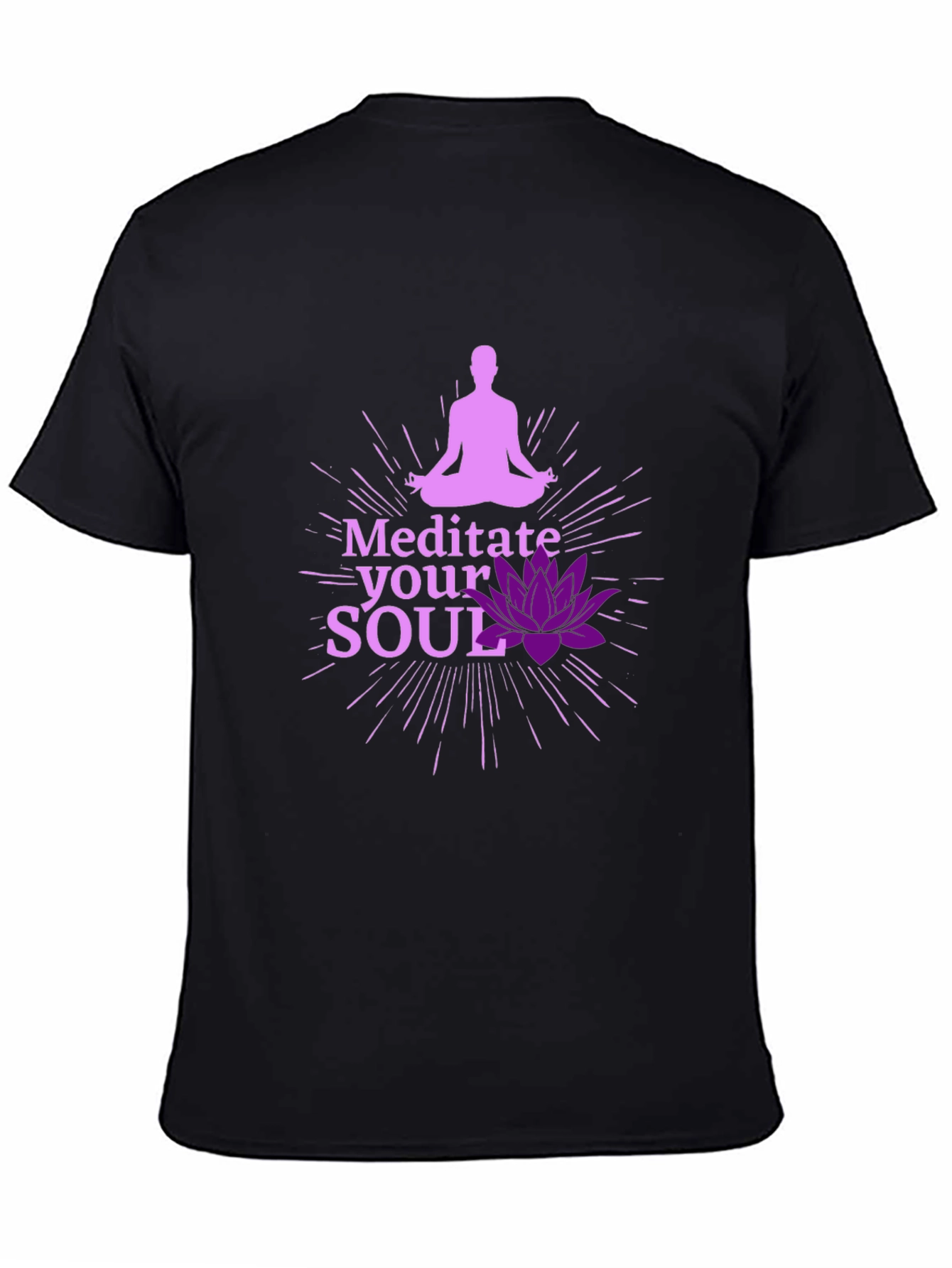 Meditate Your Soul Graphic Black T-Shirt