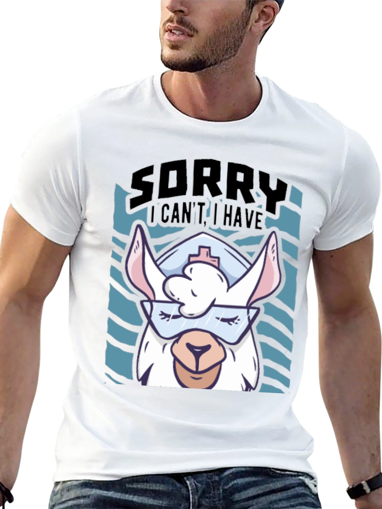 Funny Llama Nurse Graphic T-Shirt