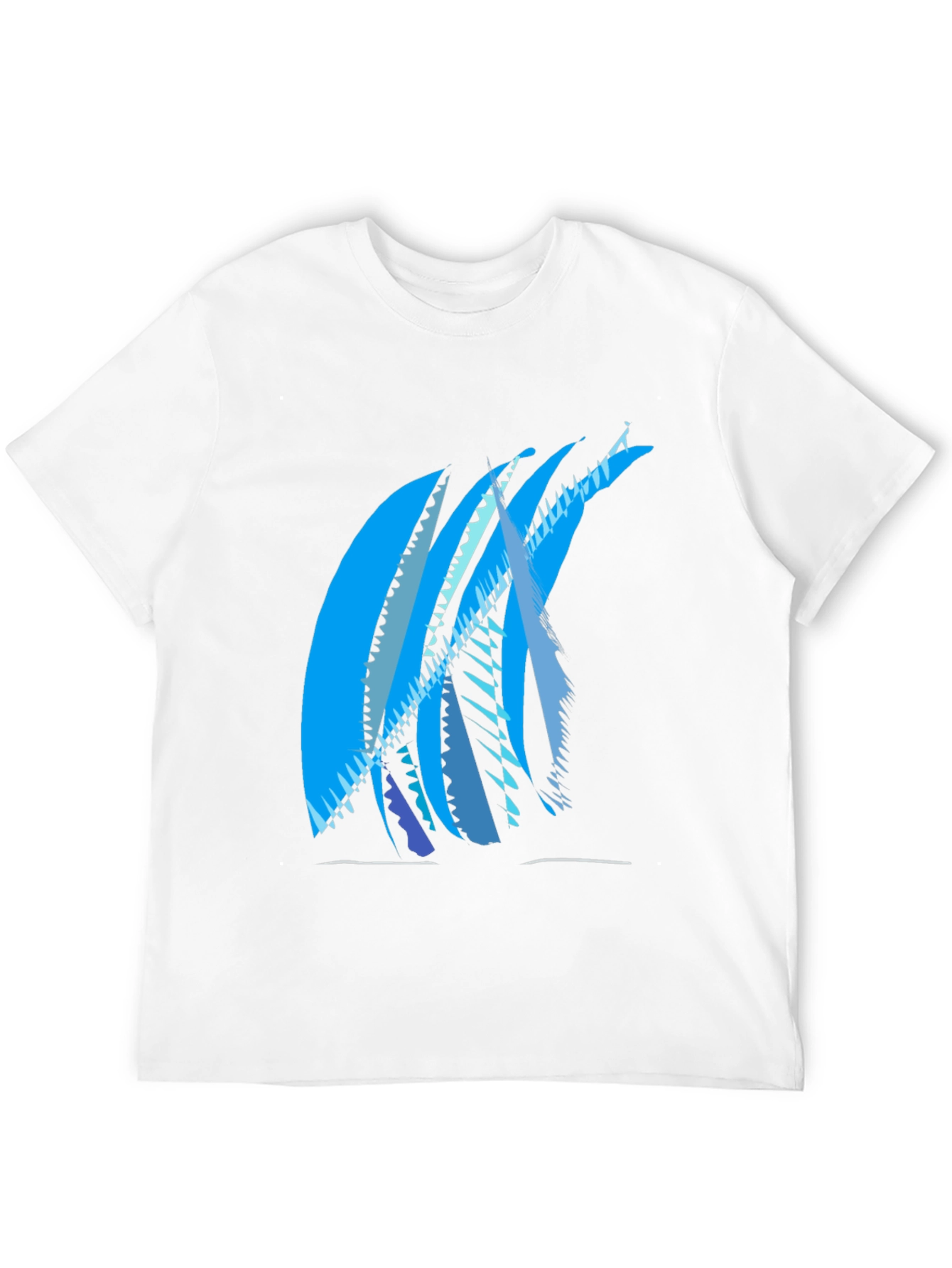 Abstract Blue Graphic Print Black T-Shirt
