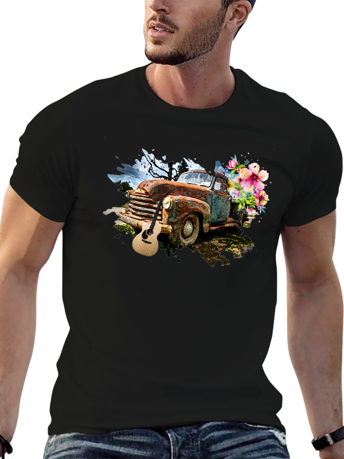 Rustic Truck & Guitar Graphic Tee