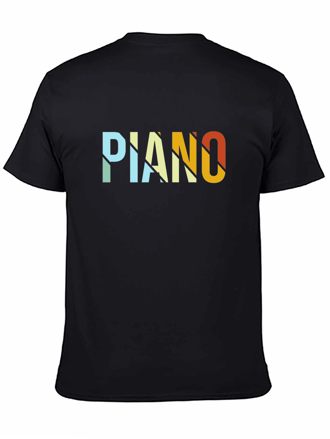 Retro Piano Graphic T-Shirt - Black
