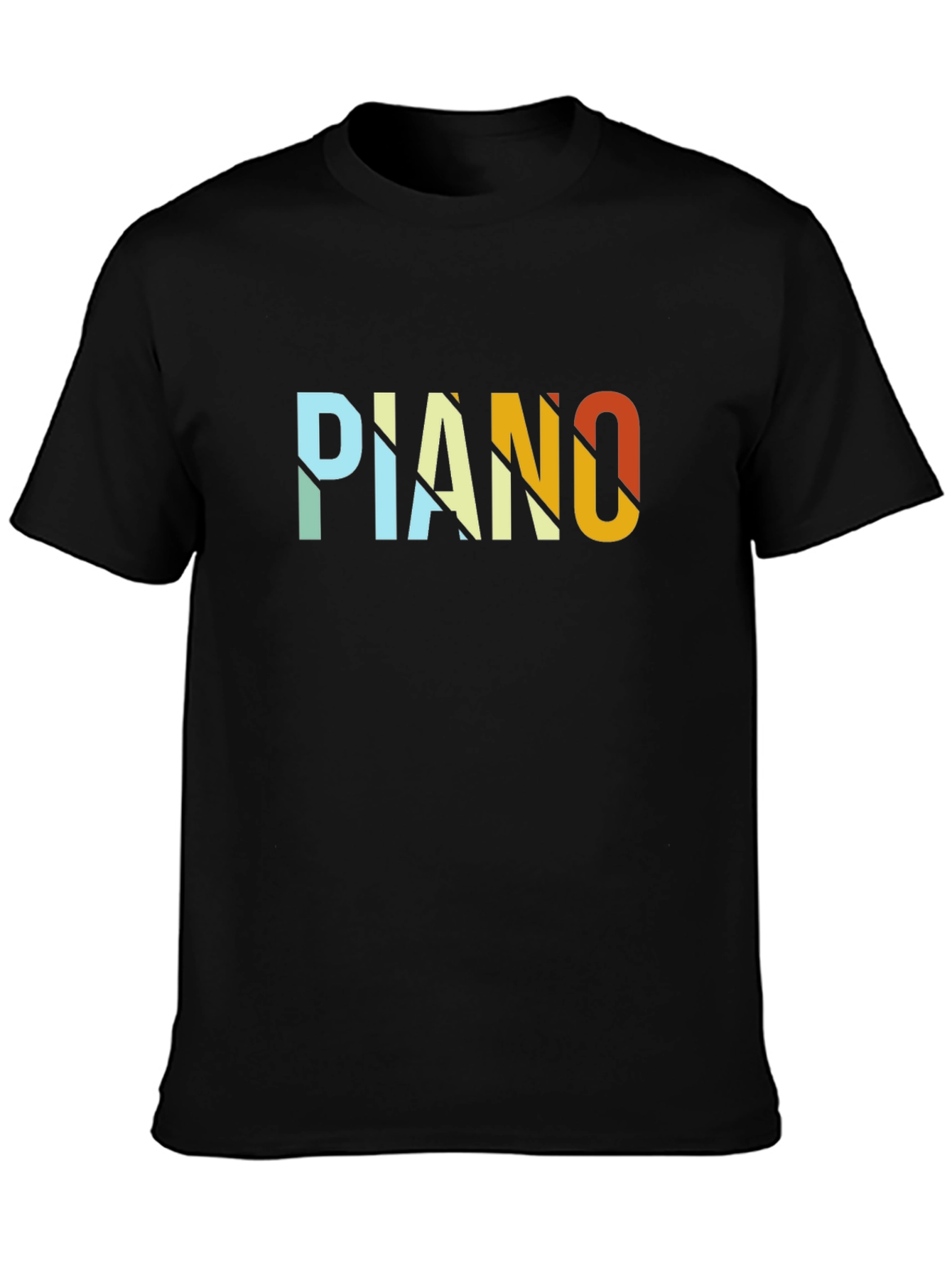 Retro Piano Graphic T-Shirt - Black