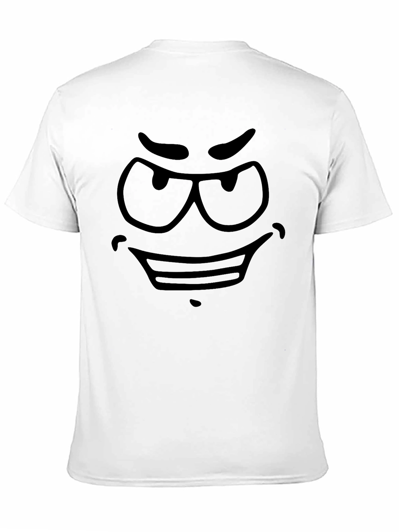 Mens Black Cartoon Face Graphic T-Shirt