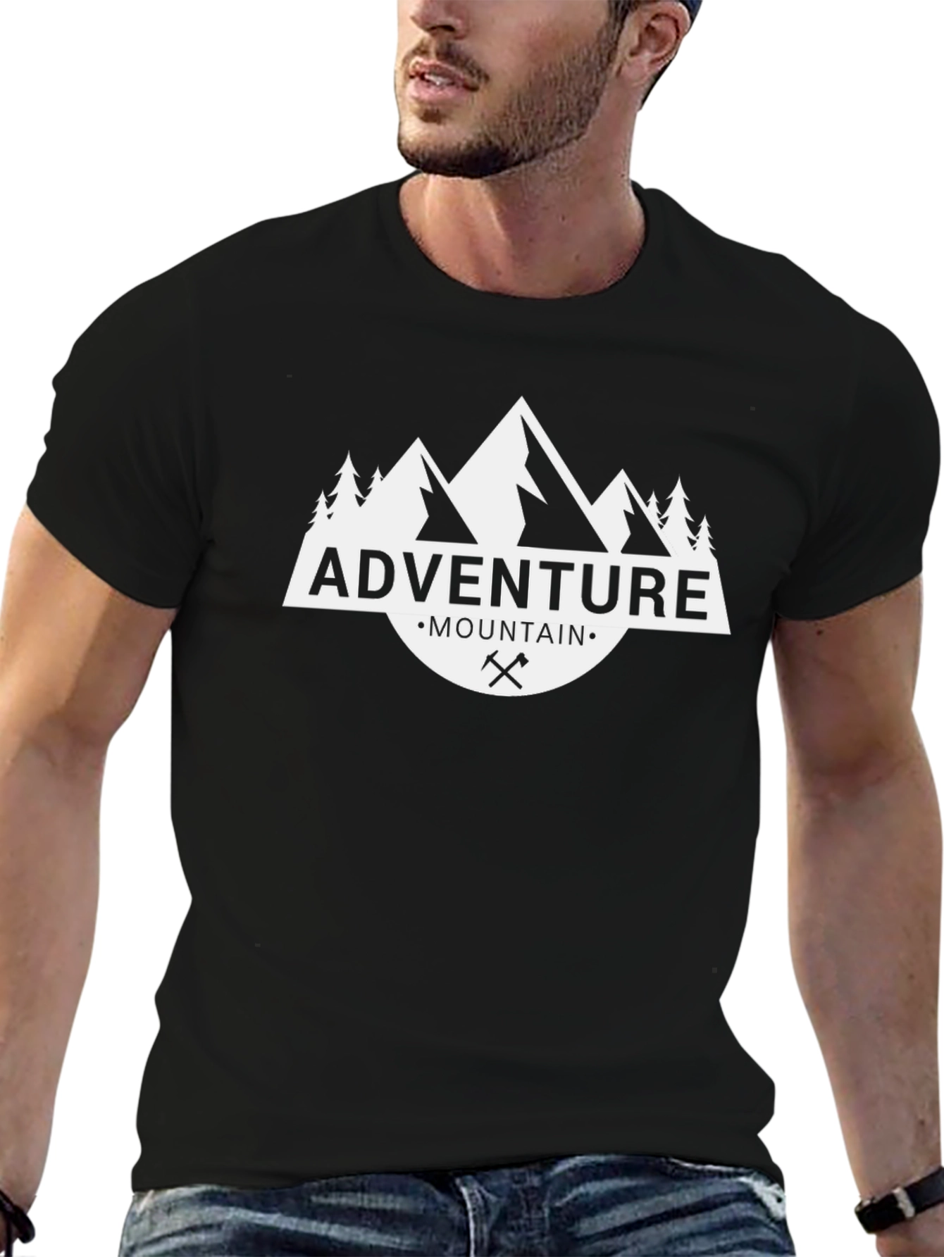 Adventure Mountain Graphic T-Shirt - Black