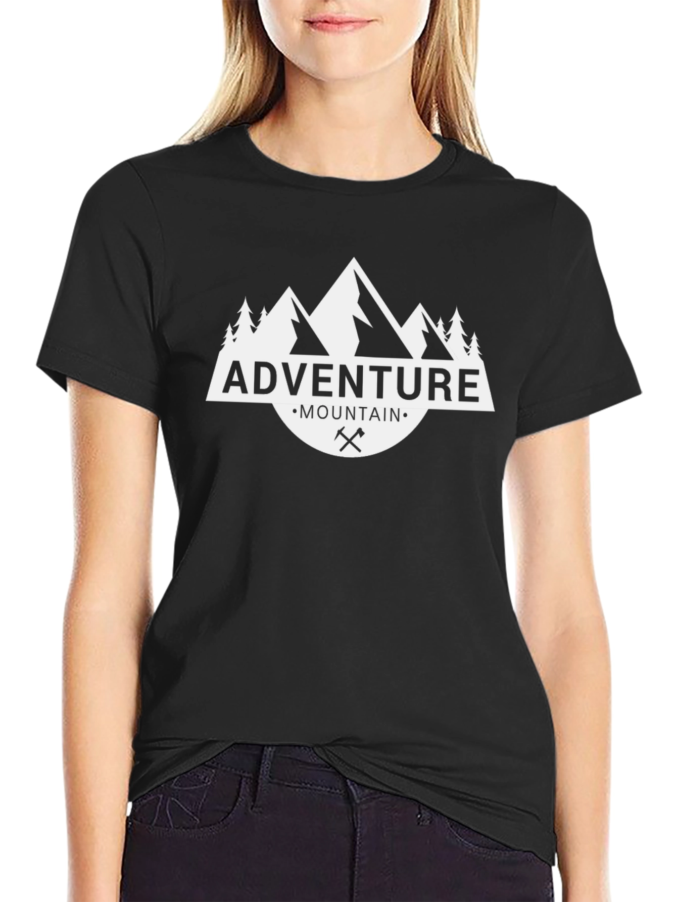 Adventure Mountain Graphic T-Shirt - Black