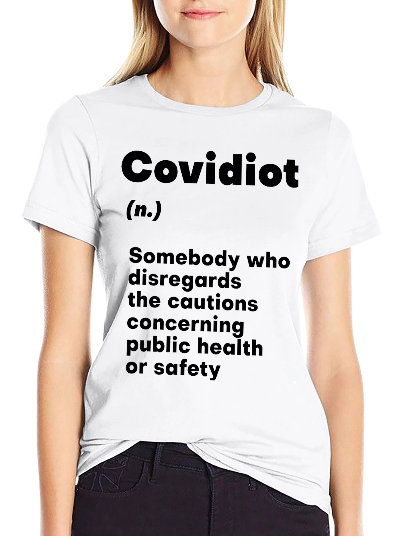 Covidiot Definition Black Graphic T-Shirt