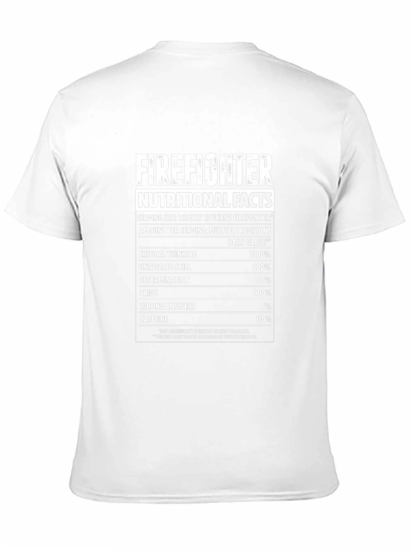 Firefighter Nutritional Facts Black Graphic T-Shirt