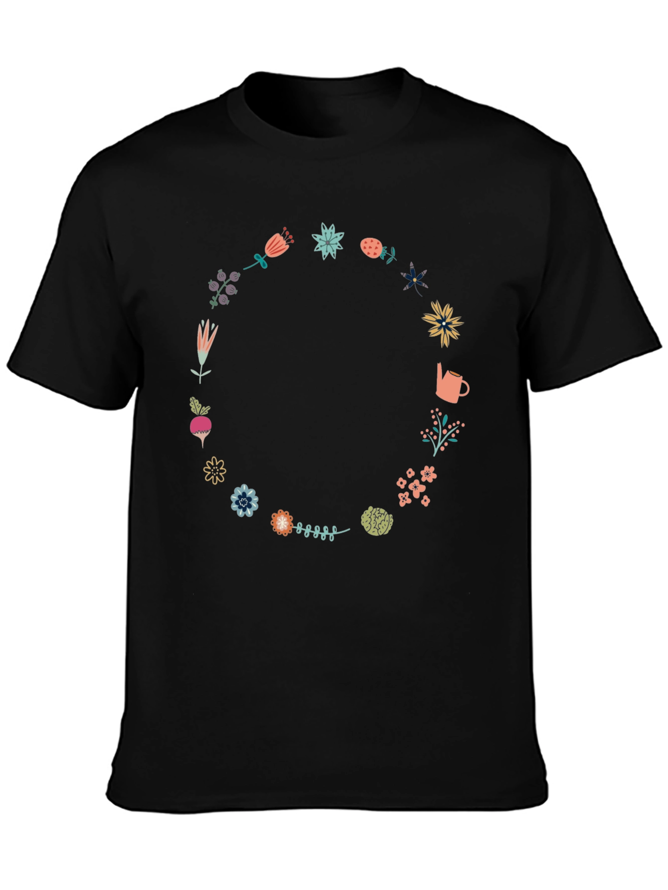 Floral Wreath Graphic Tee - Garden Lovers Shirt
