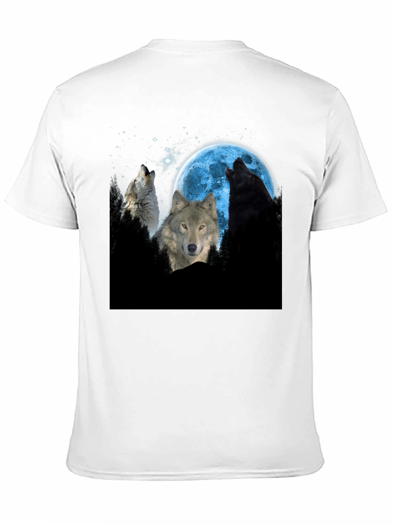 Wolf Moon Graphic Tee - Black Cotton Comfort