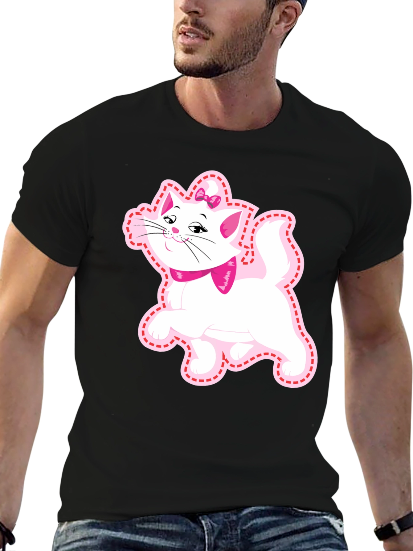 Cute Cat Graphic Tee - Marie Aristocats Style