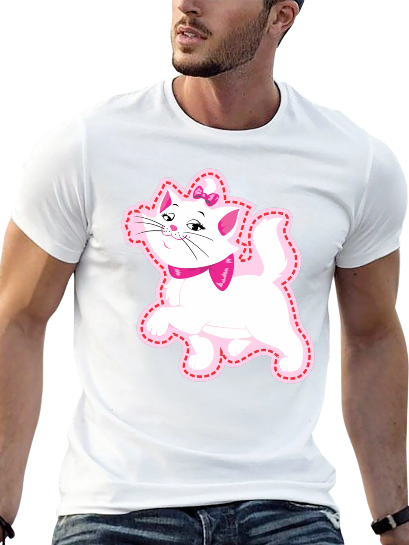 Cute Cat Graphic Tee - Marie Aristocats Style