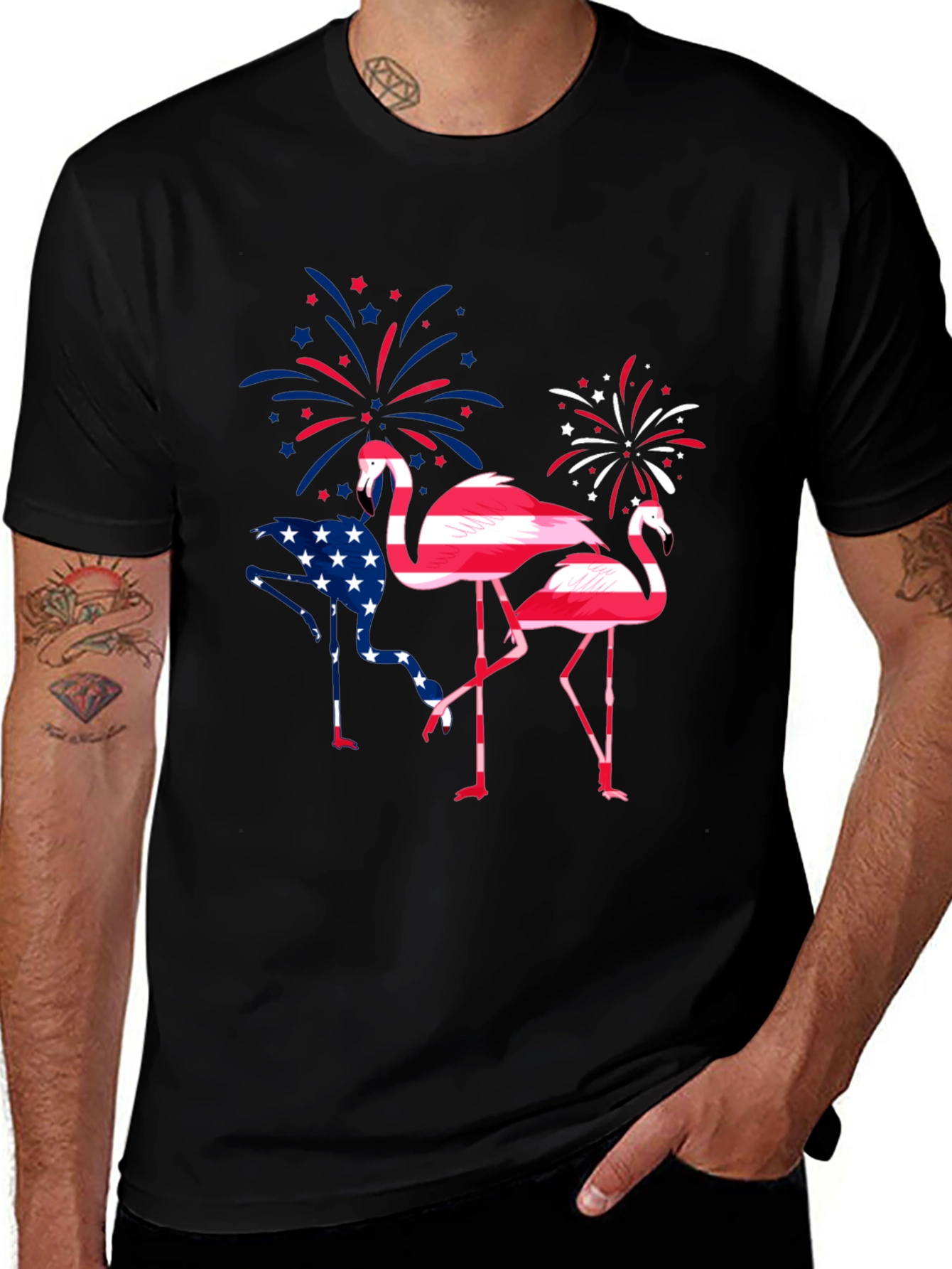 Patriotic Flamingo Graphic Tee