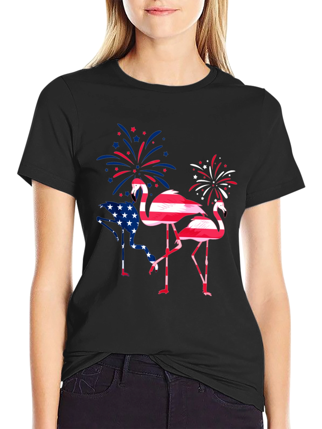 Patriotic Flamingo Graphic Tee
