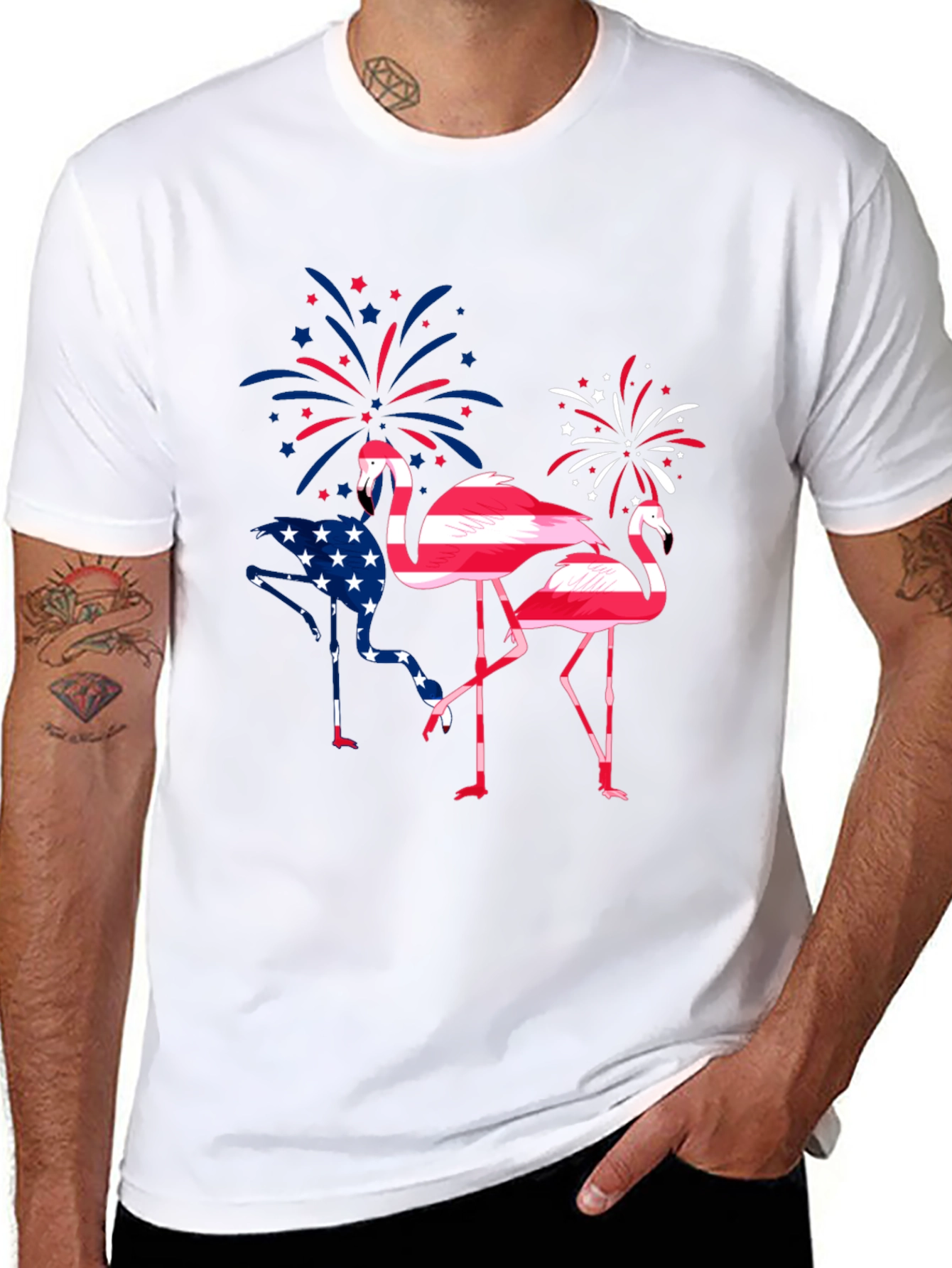 Patriotic Flamingo Graphic Tee