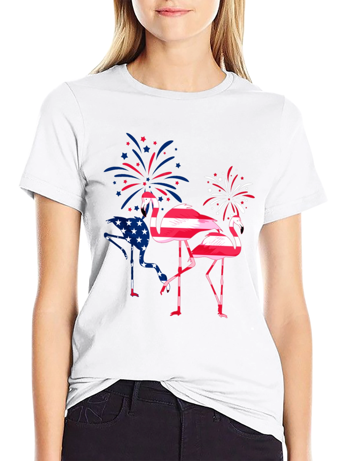 Patriotic Flamingo Graphic Tee