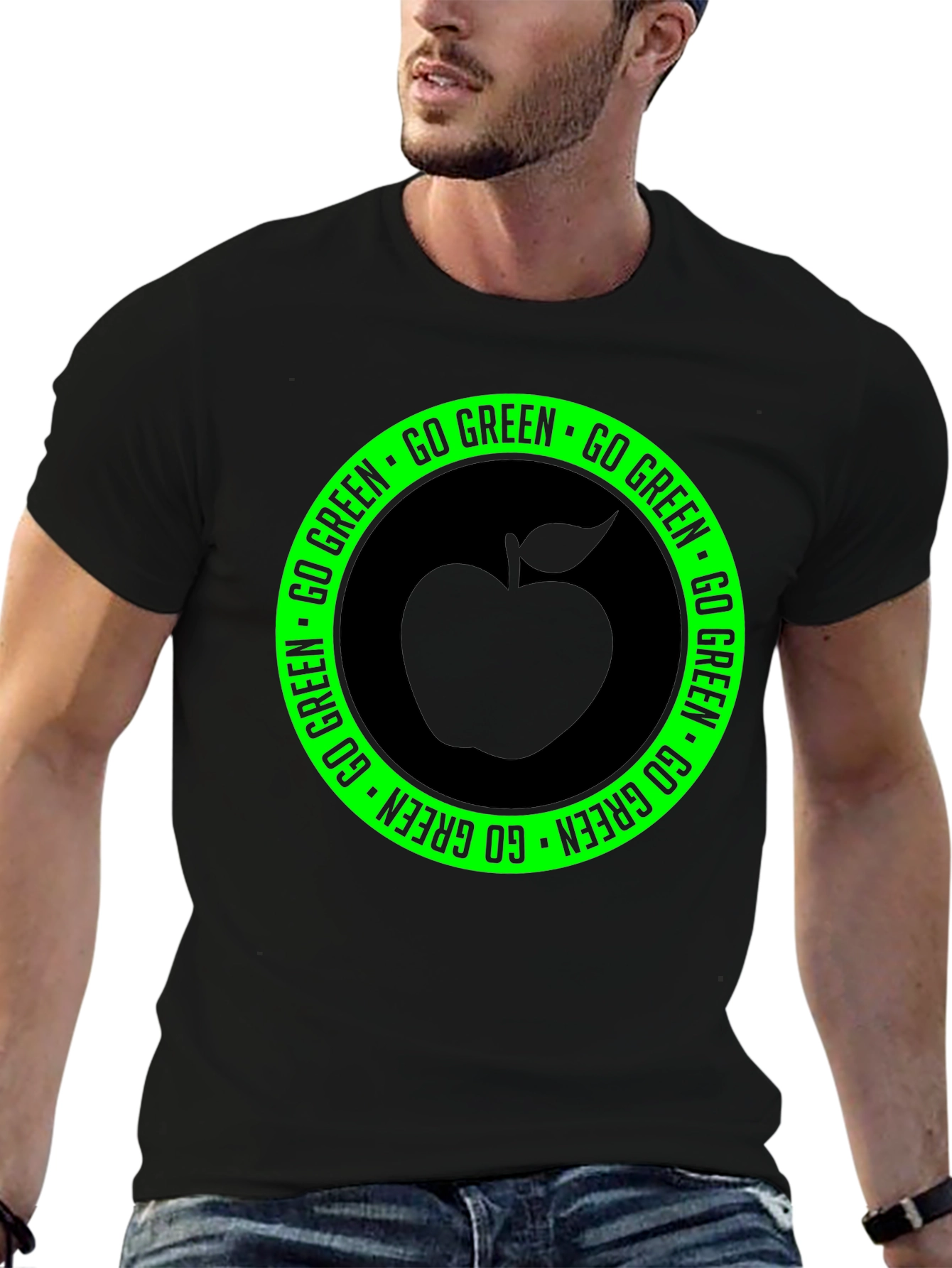 Go Green Apple Graphic T-Shirt