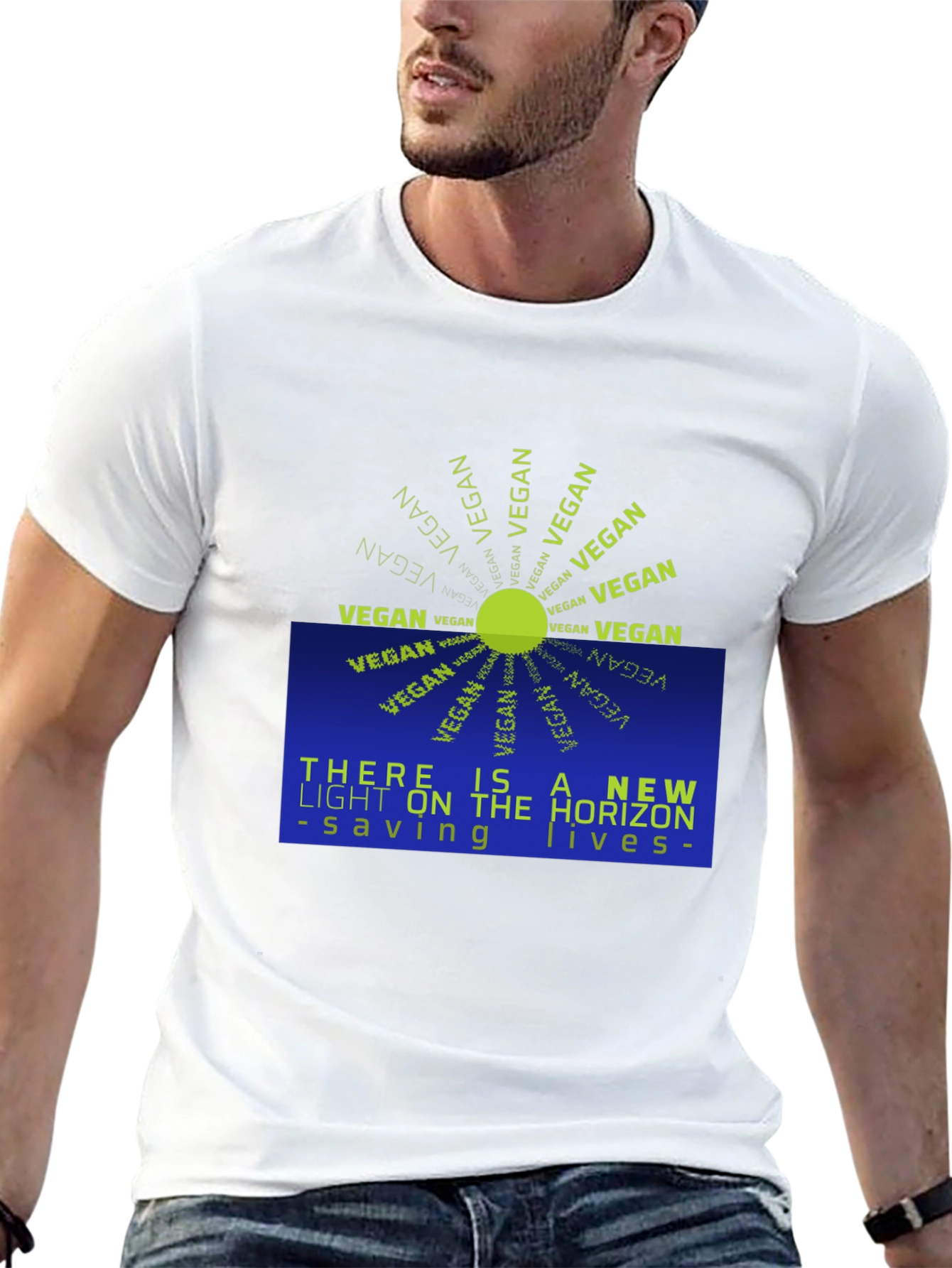 Vegan Horizon T-Shirt: New Light Saving Lives