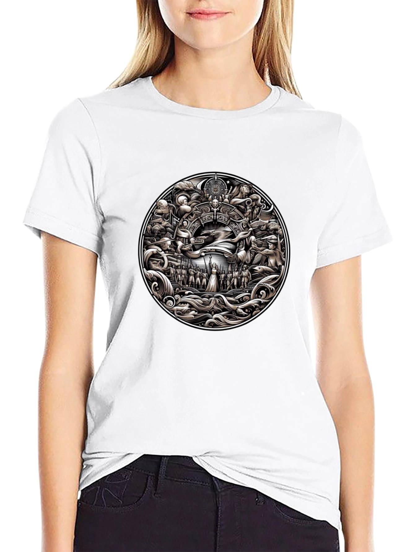 Ornate Circle Graphic Tee - Mens